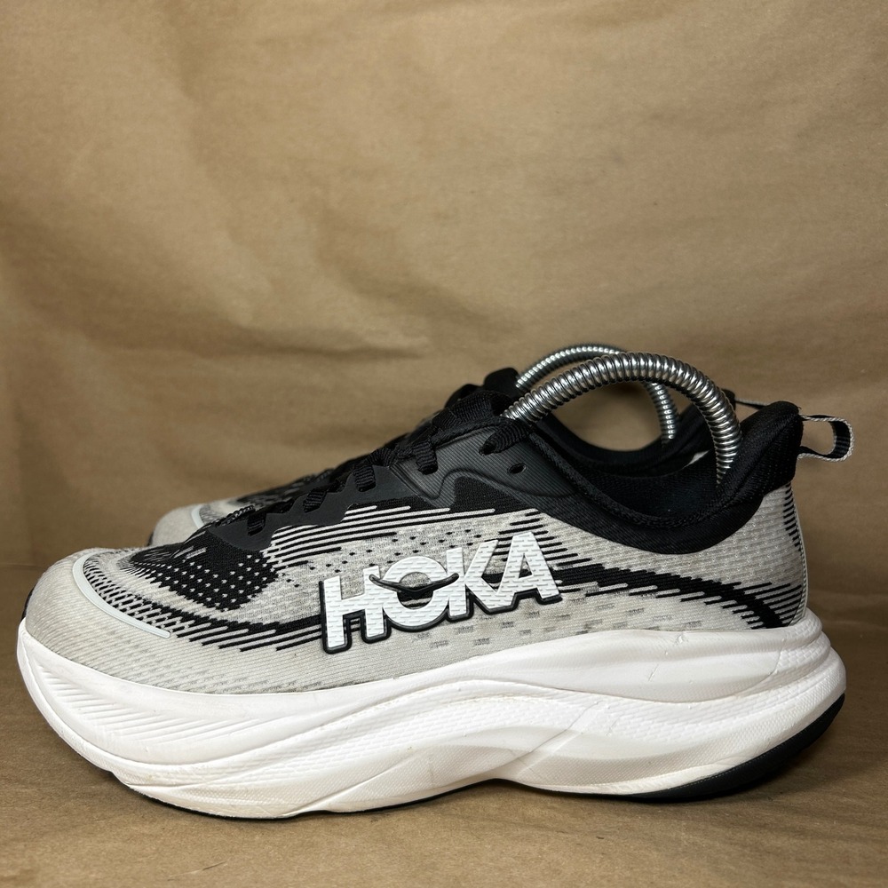 Hoka Skyflow Running Shoes Womens 7B Black White Geometric 1155113 BWHT